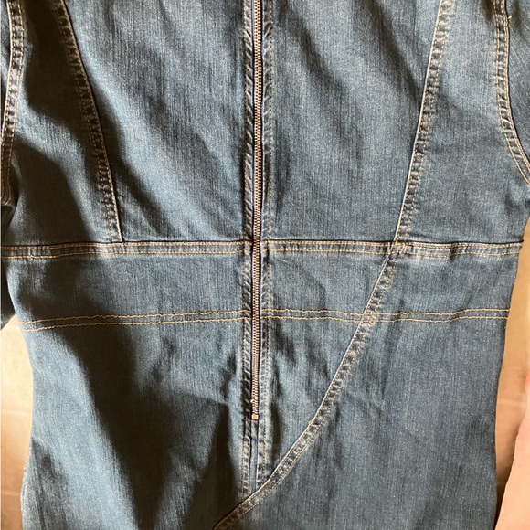 Zara denim midi maxi dress 3/4 sleeve Back Zip Stretch 7227/283 - Picture 11 of 11